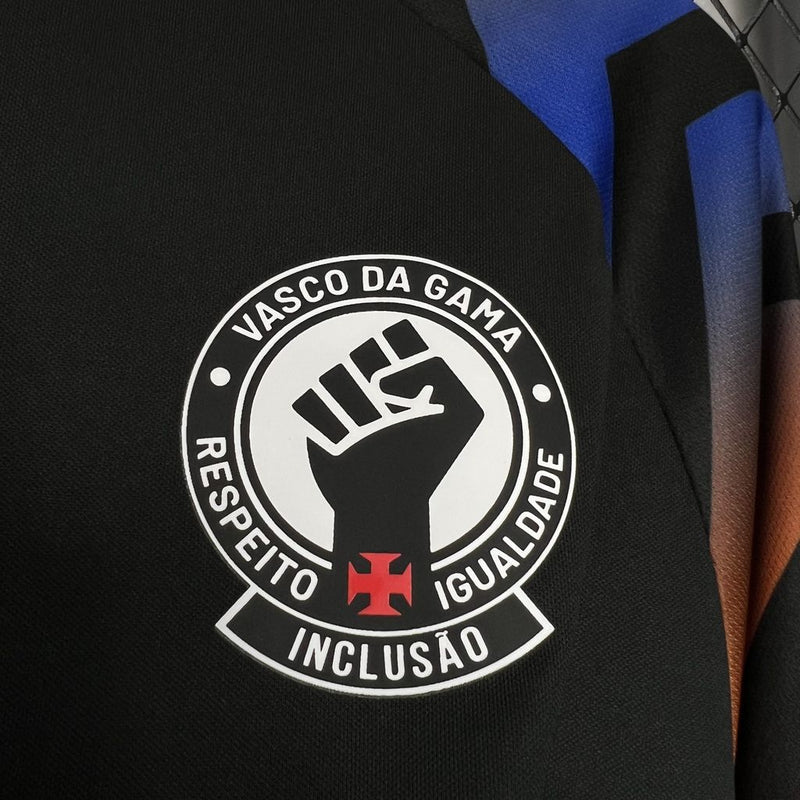 Camisa Vasco Pré-Jogo Preta 24/25 - Kappa Torcedor Masculina